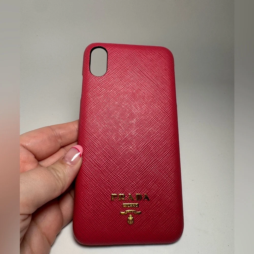 Prada Raspberry Pink Saffiano Leather IPhone X/XS Case